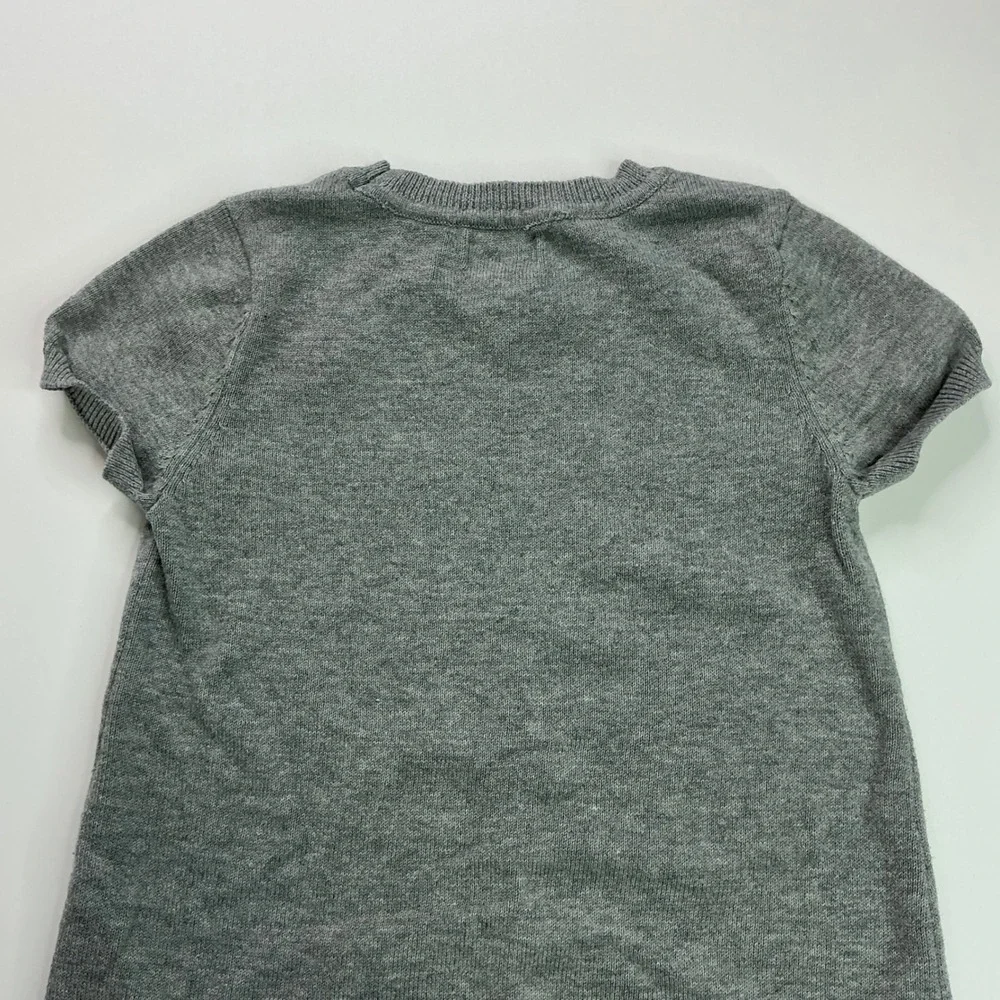 The Children's Place Grey Sweater Dress Kids 5/6 Pink Sequin Heart Short Slv